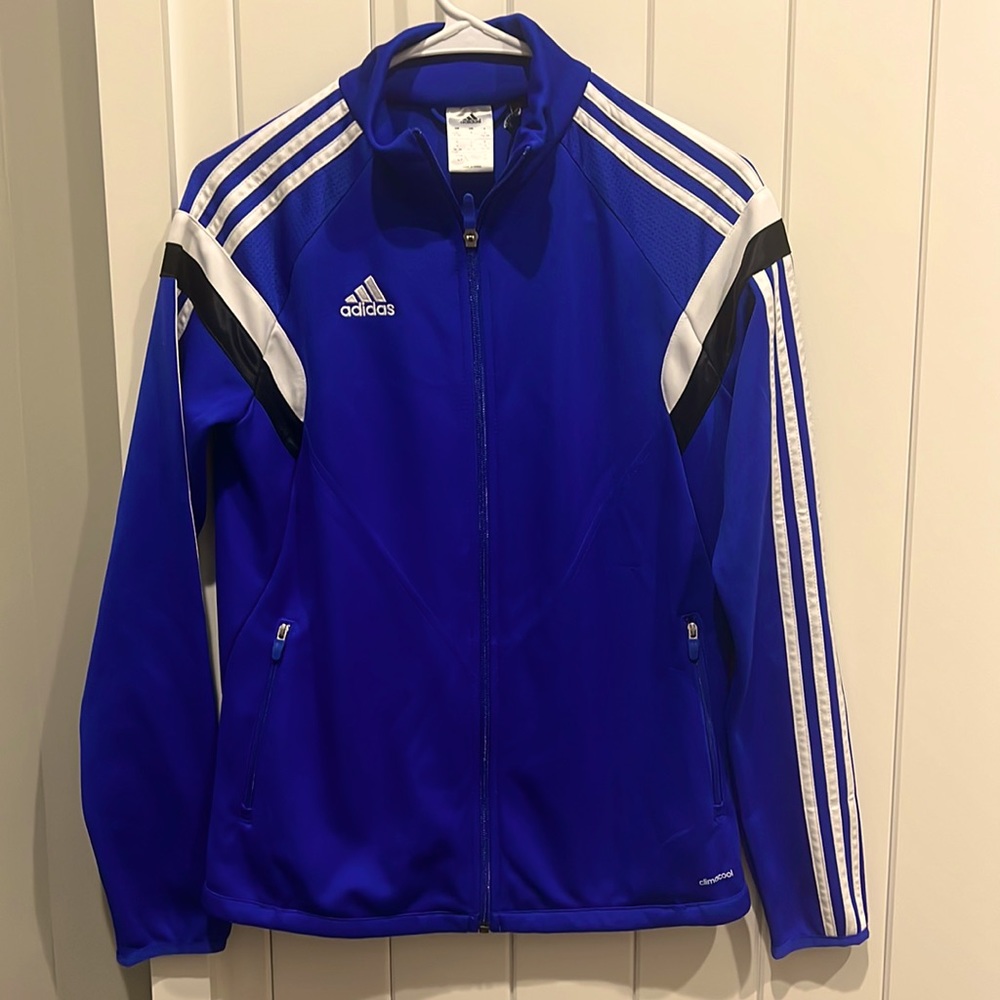 Adidas Track Athletic Jacket Royal Blue Sz small (8-10). ClimaCool